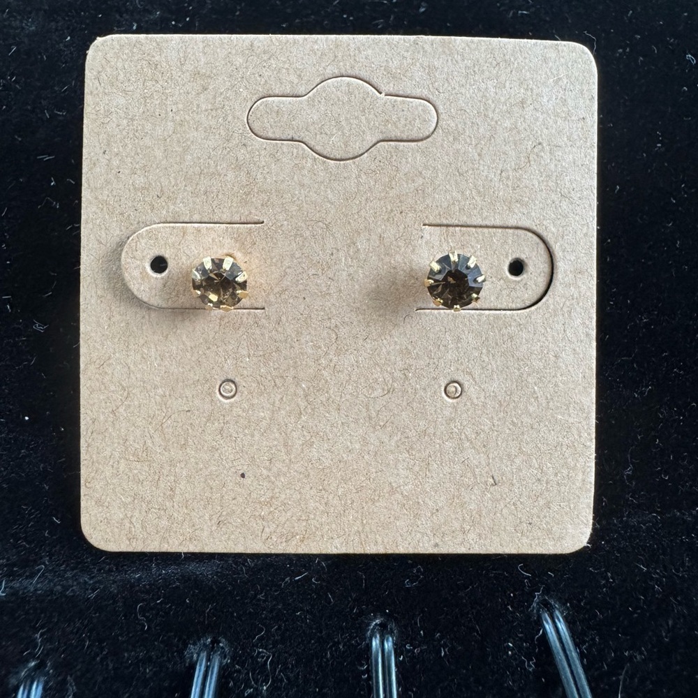 Vintage Brown Bronze Gold Stud Earrings